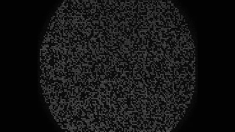 A circular image showing 6,100 sources of light